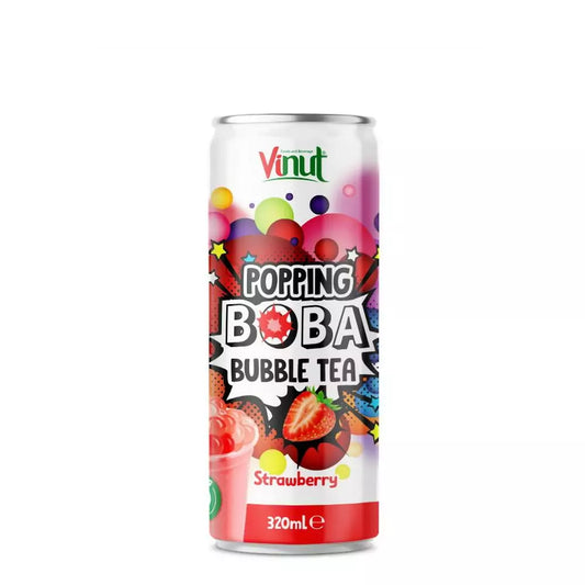 320ml Vinut Popping Boba Bubble Tea with Strawberry Flavor