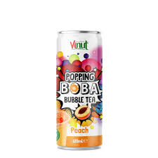 320ml Vinut Popping Boba Bubble Tea with Peach Flavor